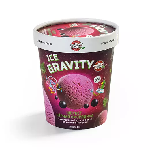 Фото товара Шербет Ice Gravity «Черная смородина», 270г: Шербет ягодный с пюре из черной смородины: «Чистая Линия»