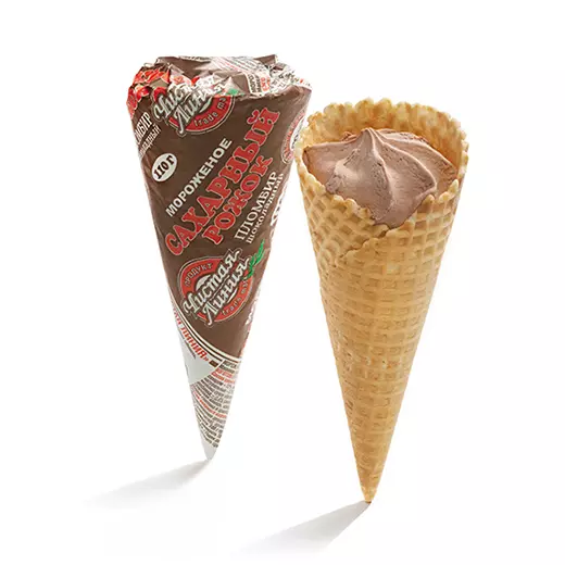 Мороженое рожок шоколадный, 110г: «Чистая Линия»