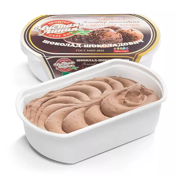 Мороженое пломбир «Шоколад Шоколадович» 1кг: шоколадный с кусочками шоколада «Чистая Линия»
