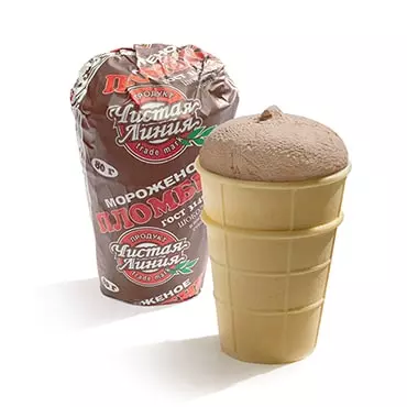 Пломбир шоколадный в вафельном стаканчике, 80г