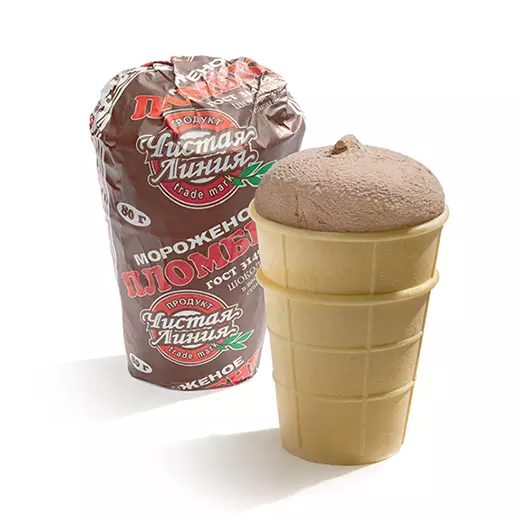 Фото товара Пломбир шоколадный в вафельном стаканчике, 80г: null: «Чистая Линия»