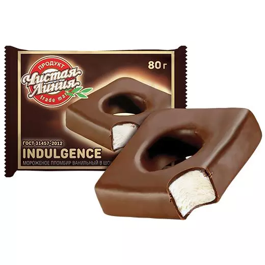 Фото товара «Indulgence» пломбир ванильный в шоколадной глазури, 80г: null: «Чистая Линия»