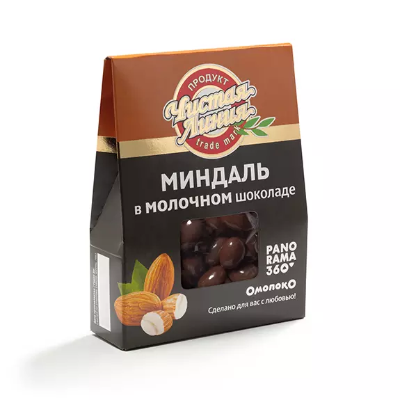 Фото товара Миндаль в молочном шоколаде, 100г: null: «Чистая Линия»