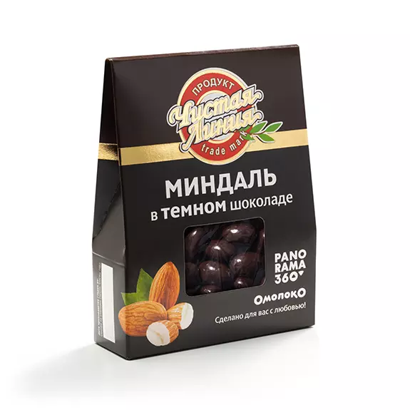 Фото товара Миндаль в темном шоколаде, 100г: null: «Чистая Линия»