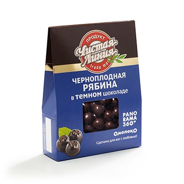 Черноплодная рябина в темном шоколаде, 100г