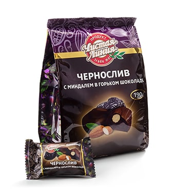 Чернослив с миндалем в горьком шоколаде, 190г