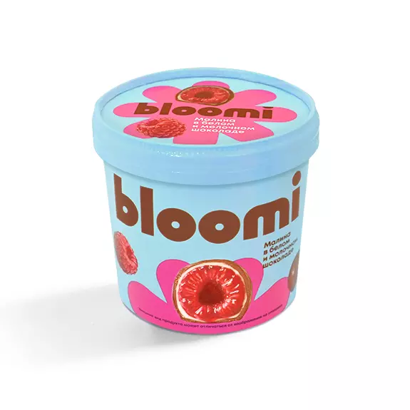 Фото товара Малина в белом и молочном шоколаде «BLOOMI», 150г: Замороженный десерт малина в белом и молочном шоколаде: «Чистая Линия»