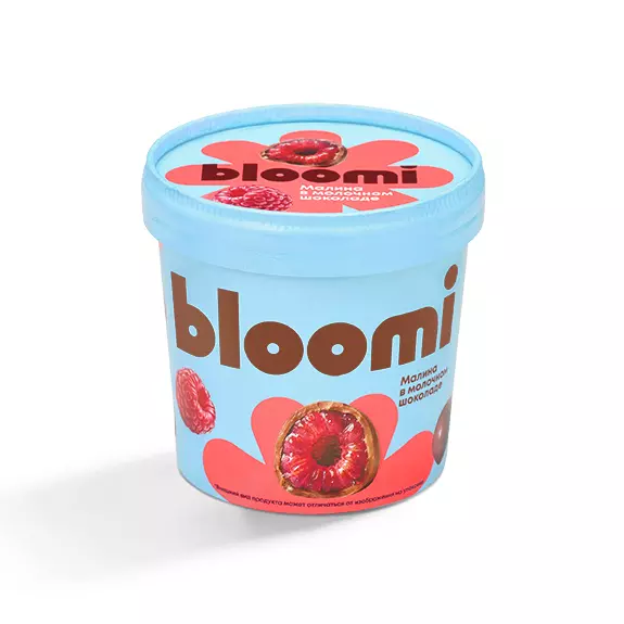 Фото товара Малина в молочном шоколаде «BLOOMI», 150г: Замороженный десерт малина в молочном шоколаде: «Чистая Линия»